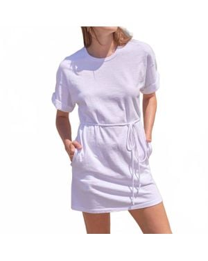 Sundry Rolled Sleeve Dress - Purple