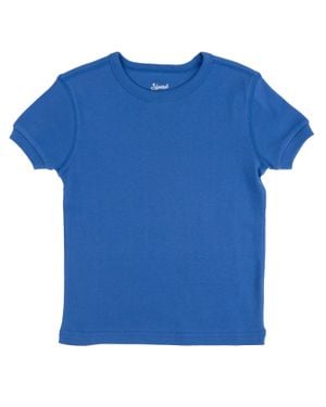 Leveret Kids Short Sleeve T-Shirt Classic Solid Color - Blue