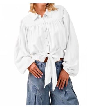 Bibi Tie Hem Detail Crop Blouse - White