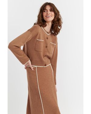Chinti & Parker Camel Merino Jeanne Milano Cardigan - Brown