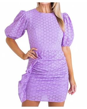 Karlie Last Dance Eyelit Mini Dress - Purple