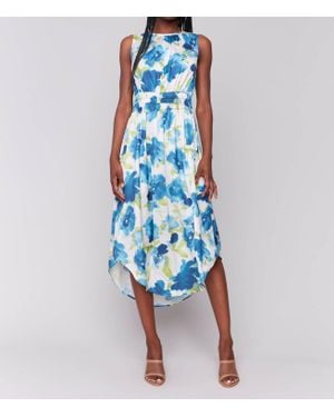 Charlie b Sleeveless Printed Flowy Dress - Blue