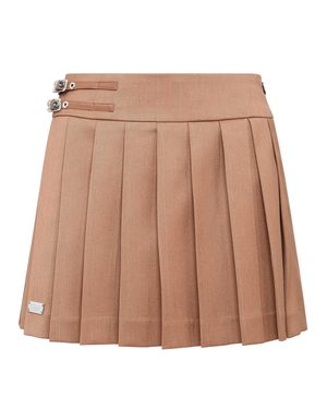 Philipp Plein Plisse Mini Skirt - Brown