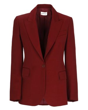 P.A.R.O.S.H. Bordeaux Raisa26 Peak Lapel Blazer - Red
