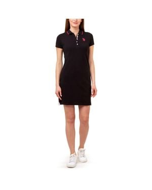 U.S. POLO ASSN. U. S. Polo Assn. Tipped Polo Dress Short Sleeve Active Gbo1793 - Black