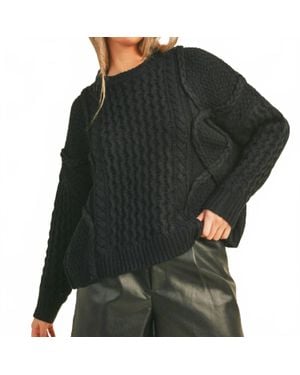 ..,merci Ella Braided Cable Sweater - Green