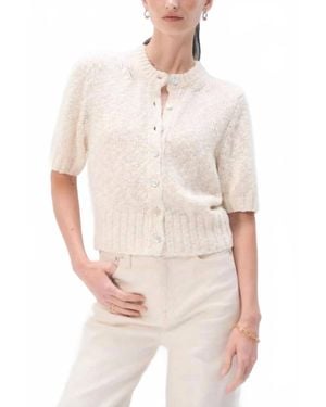 White + Warren Marled Cotton Blend Top - White