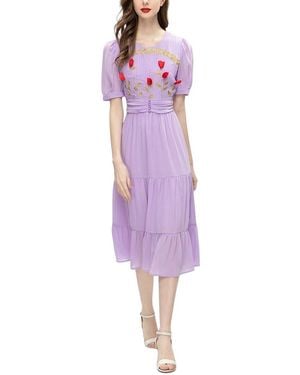 Adele Berto Midi Dress - Purple