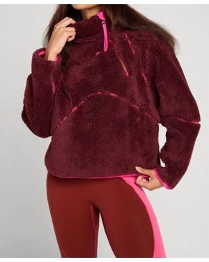 Seniq Half Baked Fleece Pull Over Sweater - Red
