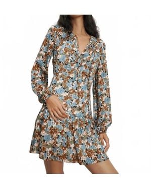Veronica Beard Nyjah Floral Long Sleeve Silk Minidress - Multicolor