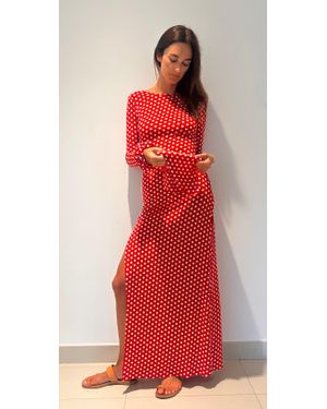 Hawa Made From Love Maha Polka Dot Polyester Maxi Dress - Red