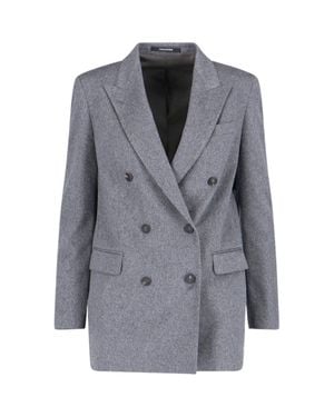 Tagliatore Double-Breasted Cashmere Blazer - Gray