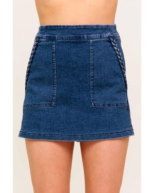 TRUEDAMES Moonlight Embrace Denim Skort - Blue