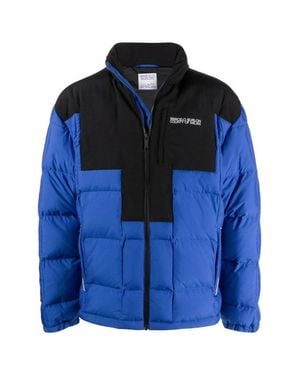 Marcelo Burlon Cross Block Logo Down Jacket - Blue
