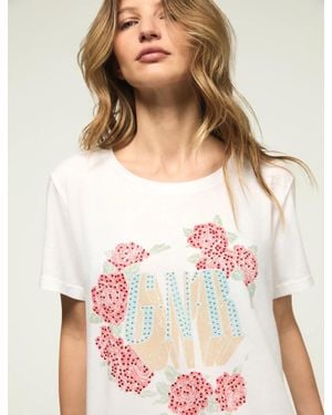 Lucky Brand Guns N Roses Embellished Classic Crew - White