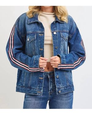 Risen Oversized Side Strap Denim Jacket - Blue
