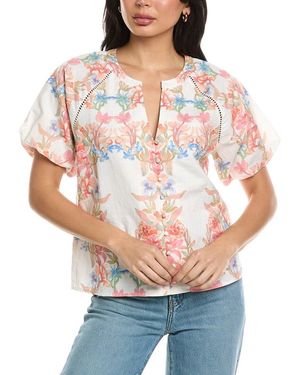 Allison Josephine Linen-Blend Top - White