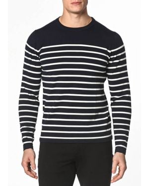 Postmarc Long Sleeve Stripe Knit Sweater - Blue
