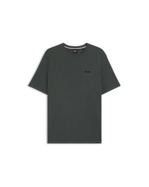 BOSS Cotton-Blend Pajama T-Shirt With Embroidered Logo - Green