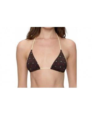 Frankie's Bikinis Nick Reversible Shine Bikini Top - Black