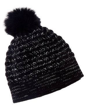 Forte Cashmere Lurex Textured Wool & Cashmere-Blend Hat - Black
