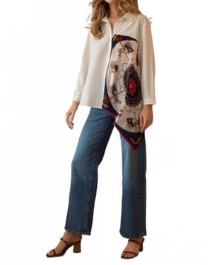 Joh Carousel Print Button Shirt - Blue