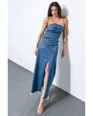TRUEDAMES Dreams Come True Denim Midi Dress - Blue