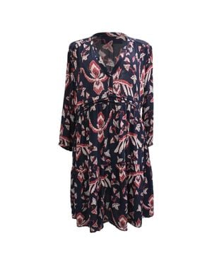 Ba&sh Calix Leaf-Print Mini Dress - Blue
