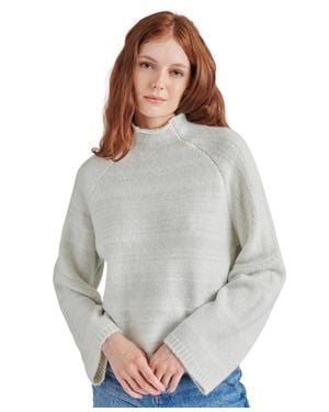 Steve Madden Sweater Raglan Sleeve Mock Neck Pullover Pal57 - Gray