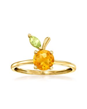 RS Pure By Ross-Simons Citrine And Peridot Peach Ring - Yellow
