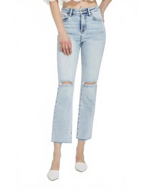 Risen High Rise Ankle Straight Jeans - Blue