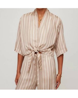 Fifteen Twenty Bernice Tie-Front Blouse - Natural