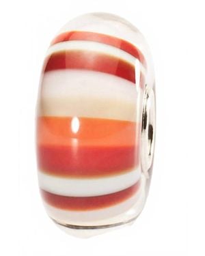 Trollbeads Stripes Glass Bead Charm - Orange