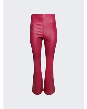 Amiri Flare Leather Leggings Fuchsia - Red