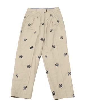GANT Embroidered Pleated High-Waist Chinos - Natural