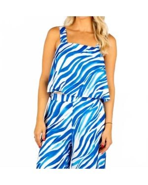 Sincerely Ours Brandee Zebra Printed Top - Blue