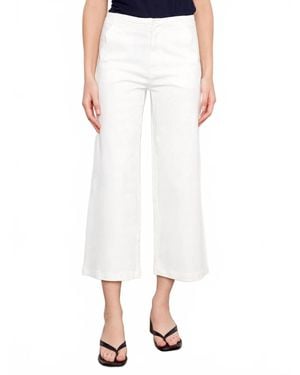 Charlie b Scallop Edge Wide Leg Jeans - White