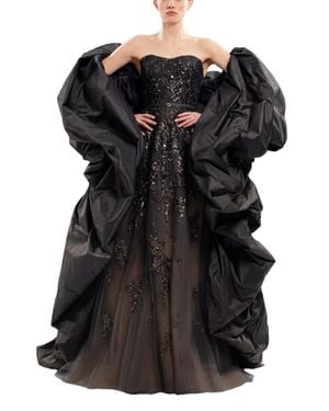 Saiid Kobeisy Embroidered Strapless Dress - Black