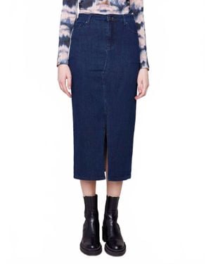 Charlie b Long Denim Skirt - Blue