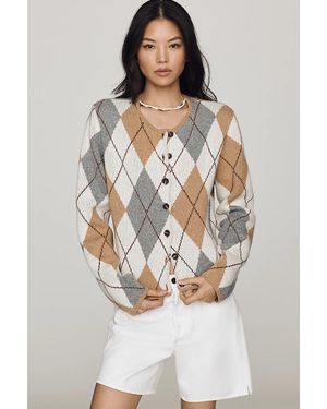 ALIGNE Aggie Argyle Cardigan - White