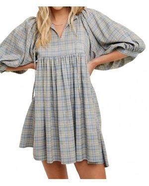 Wishlist Melinda Puff Sleeve Mini Dress - Gray