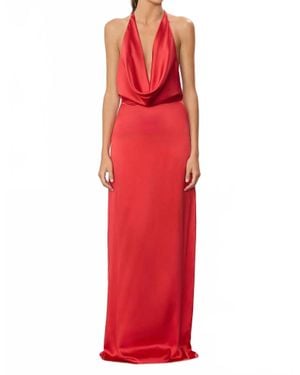 ÉTERNE Carla Silk Maxi Dress - Red