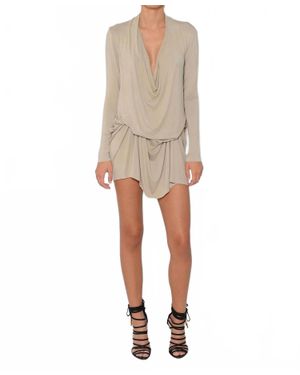 Betsy Moss Katie Long Sleeve Mini Dress - Natural