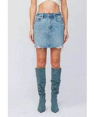 Hidden Jeans Peyton Grinded Denim Mini Skirt - Blue