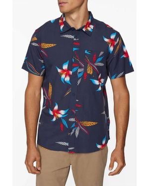 O'neill Sportswear Yabro Short Sleeves Woven Shirt - Blue