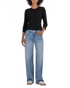 Kut From The Kloth Noelie Scoop Neck Long Sleeve Tee - Blue