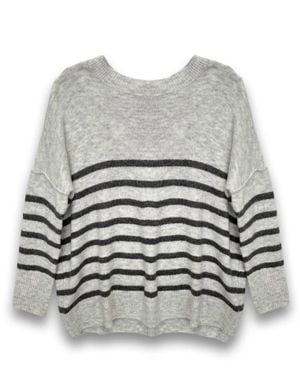 KatieJnyc Tween Girls Nellie Striped Sweater - Gray