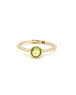 AAMIAA Color Candy Collection Ring With 5Mm Round Peridot - Metallic