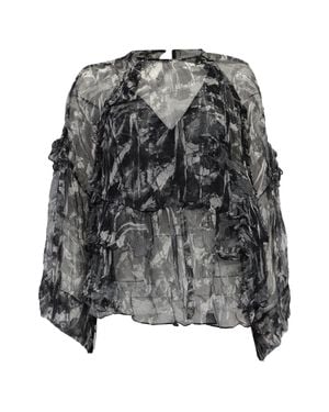 IRO Lixine Ruffled Top - Gray
