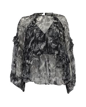 IRO Lixine Ruffled Top - Gray